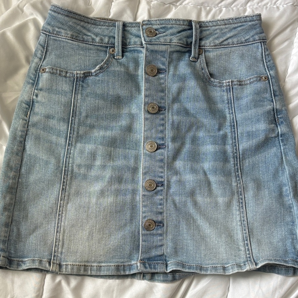 Denim Button-Front Women's Skirt